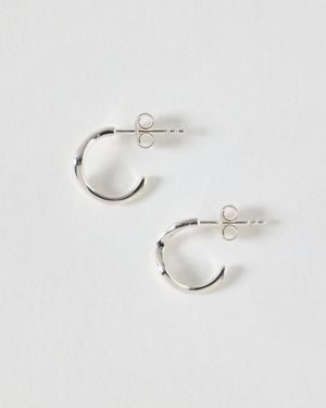 Oliver Bonas Nami Wave Shaped Hoop Earrings - White