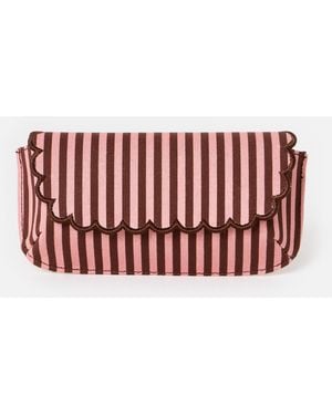 Oliver Bonas Lily & Pink Striped Glasses Case - Red
