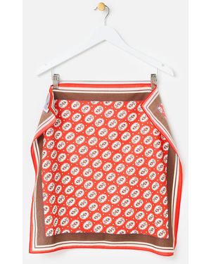 Oliver Bonas & Brown Ditsy Floral Square Scarf - Red