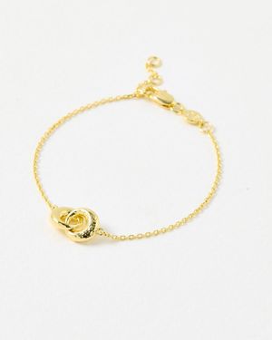Oliver Bonas Sade Hammered Loop Chain Bracelet - Metallic