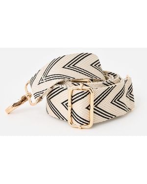 Oliver Bonas & Black Chevron Crossbody Bag Strap - Metallic
