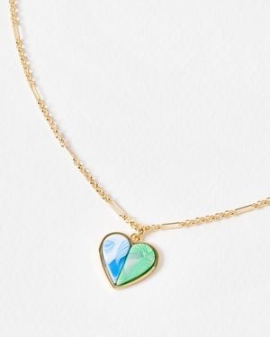 Oliver Bonas Elle & Blue Resin Heart Pendant Necklace