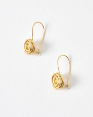 Oliver Bonas Riya Spiral Detail Tone Drop Earrings - White