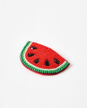 Oliver Bonas Harry Watermelon Slice Beaded Hair Clip - Red