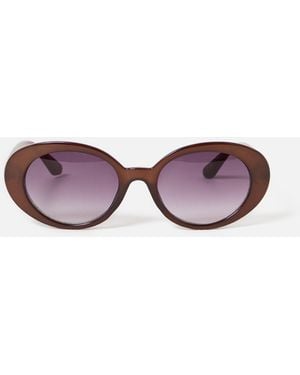 Oliver Bonas Chocolate Oval Sunglasses - Purple