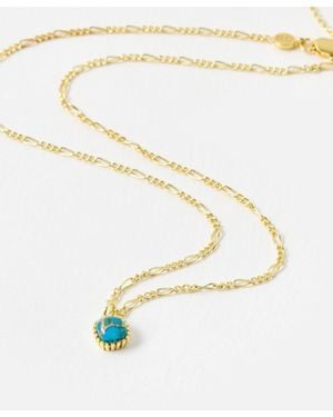 Oliver Bonas Briar Turquoise Pendant Necklace - White