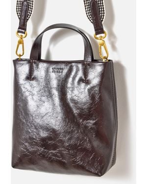 Oliver Bonas Mia Chocolate Mini Tote Crossbody Bag - Grey