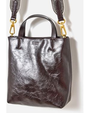 Oliver Bonas Mia Chocolate Mini Tote Crossbody Bag - Grey