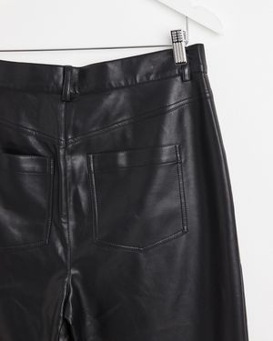 Oliver Bonas Faux Leather Tapered Leg Trousers, Size 18 - Black