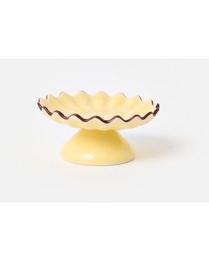 Oliver Bonas Ruffle Pedestal Ring Dish - Metallic
