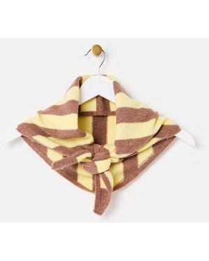 Oliver Bonas & Brown Striped Knitted Triangle Scarf - White
