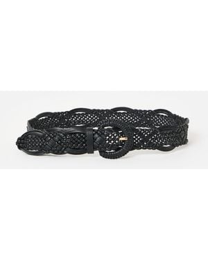 Oliver Bonas Braided Weave Waist Belt, Size Large - Black