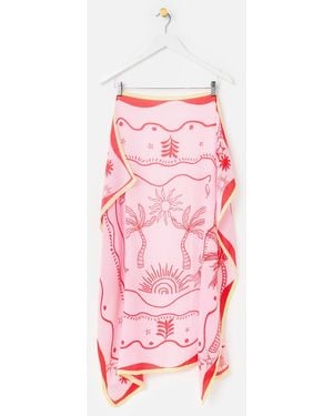 Oliver Bonas & Red Island Life Large Square Scarf - Pink