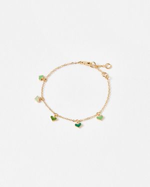 Oliver Bonas Georgine Heart Charm Chain Bracelet - Natural