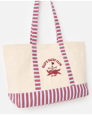 Oliver Bonas Yacht Club Fabric Tote Shopper Bag - Pink