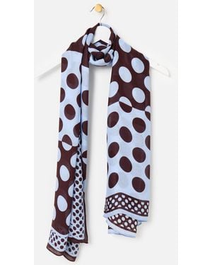 Oliver Bonas & Blue Polka Dot Lightweight Scarf