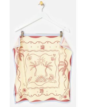 Oliver Bonas & Brown Island Life Square Scarf - Natural