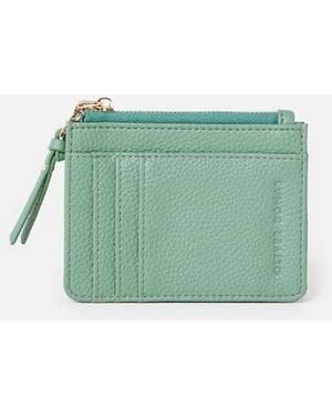 Oliver Bonas Kadie Sage Zipped Card Holder - Green