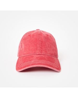 Oliver Bonas Washed Denim Bow Cap Hat - Pink