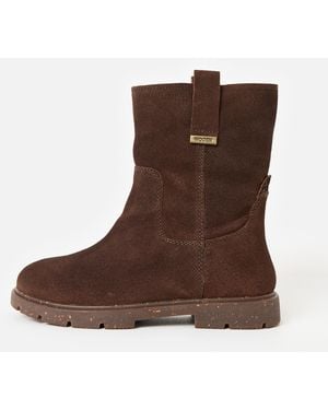 Woden Luna S Chocolate Suede Boots, Size 3 - Brown