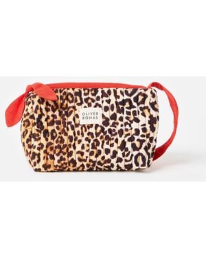 Oliver Bonas & Red Leopard Print Large Wash Bag