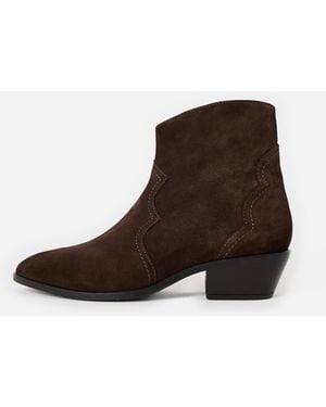 Oliver Bonas Chocolate Suede Western Cowboy Boots, Size 3 - Brown