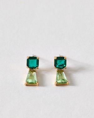 Oliver Bonas Zoey Stone Drop Earrings - Blue