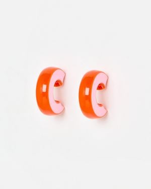 Oliver Bonas Gianna & Orange Mini Chunky Resin Hoop Earrings