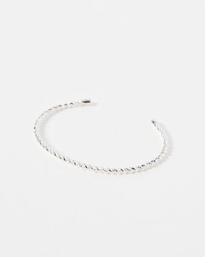 Oliver Bonas Iola Twisted Rope Skinny Bangle - White