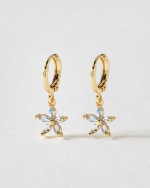 Oliver Bonas Herba Flower Drop Earrings - White