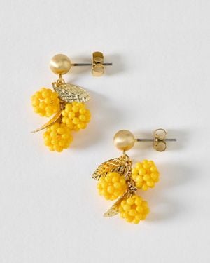 Oliver Bonas Poe Bead Cluster Drop Stud Earrings - Metallic