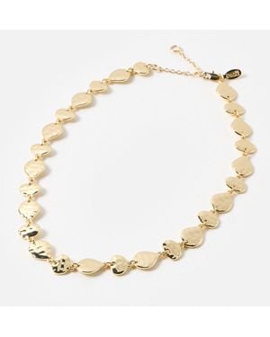 Oliver Bonas Cali Hammered Tone Collar Necklace - White