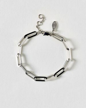 Oliver Bonas Austen Tone Waterproof Paperclip Chain Bracelet - Metallic