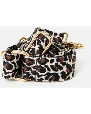 Oliver Bonas Leopard Print Crossbody Bag Strap - Black