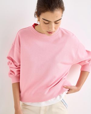 Oliver Bonas Light Cotton Sweatshirt, Size 10 - Pink