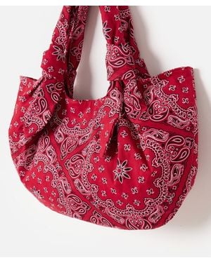 Oliver Bonas Bandana Print Tote Bag - Red