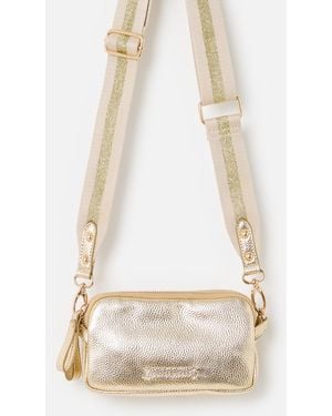 Oliver Bonas Naha Metallic Crossbody Bag - Natural
