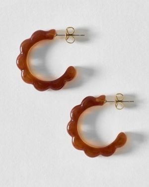 Oliver Bonas Molly Mini Curve Edge Resin Hoop Earrings - White