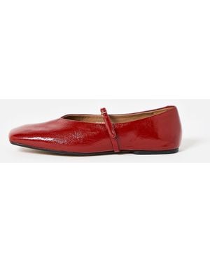 Oliver Bonas Patent Square Toe Mary Janes, Size Uk 3 - Red