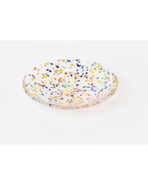 Oliver Bonas Azul Spot Glass Ring Dish - White