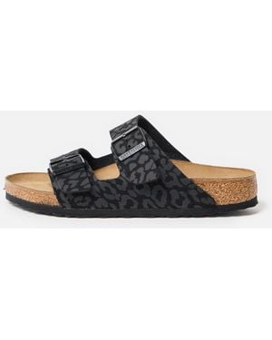 Birkenstock Arizona Animal Print Sandals, Size 3.5 - Black