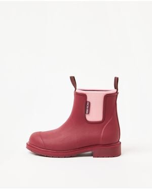 Merry People Beetroot & Light Pink Bobbi Wellington Boot, Size Uk 4 - Red