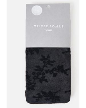 Oliver Bonas 20 Denier Floral Sheer Tights - White