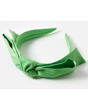 Oliver Bonas Yeva Satin Statement Bow Headband - Green