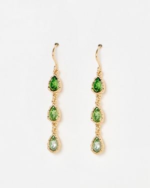 Oliver Bonas Intira Stone Teardrop Tiered Drop Earrings - White