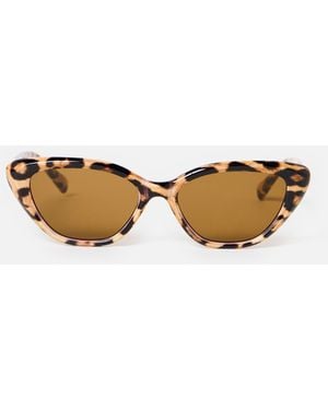 Oliver Bonas Animal Print Cat Eye Sunglasses - Natural