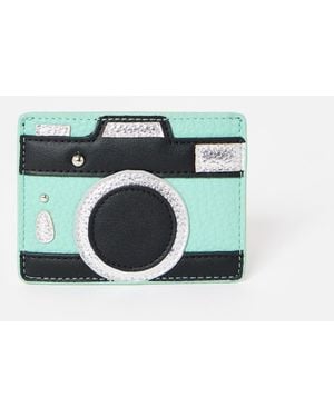Oliver Bonas Mint Green & Black Camera Card Holder - Blue