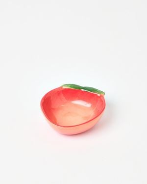 Oliver Bonas Peach Ceramic Ring Dish - Red