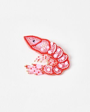 Oliver Bonas Skipper Beaded Shrimp Hair Clip - Red