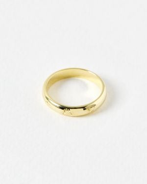 Oliver Bonas Priya Engraved Heart Ring - White
